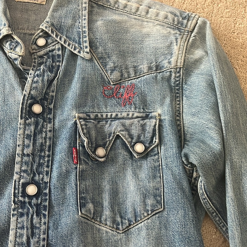 Levi's vintage big E tab denim shirt, 1960’s MINT - Picture 3 of 6